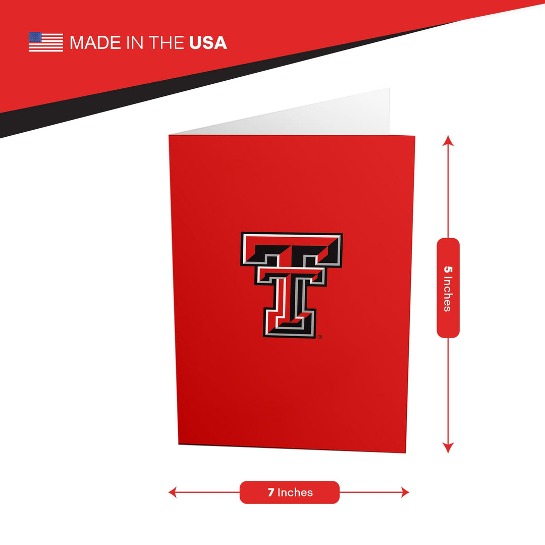 Desert Cactus Texas Tech University 5x7 Inch Greeting Card TTU Red Raiders Single Folded Cardstock with Envelope Party Celebration Officially Licensed (5x7 Card A - Blank)