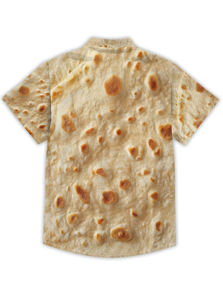 Tortilla Print Hawaiian Shirt  Button Down Shirt