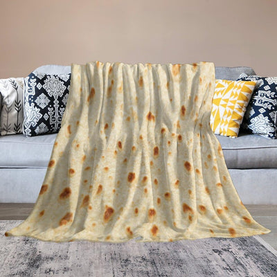 Burritos Tortilla Blanket Novelty Funny Realistic Food Soft Cozy Lightweight Throw Blanket for Children Boys Girls Women Men Bedroom Living Room Dorm Chair Sofa Travel 40x50in