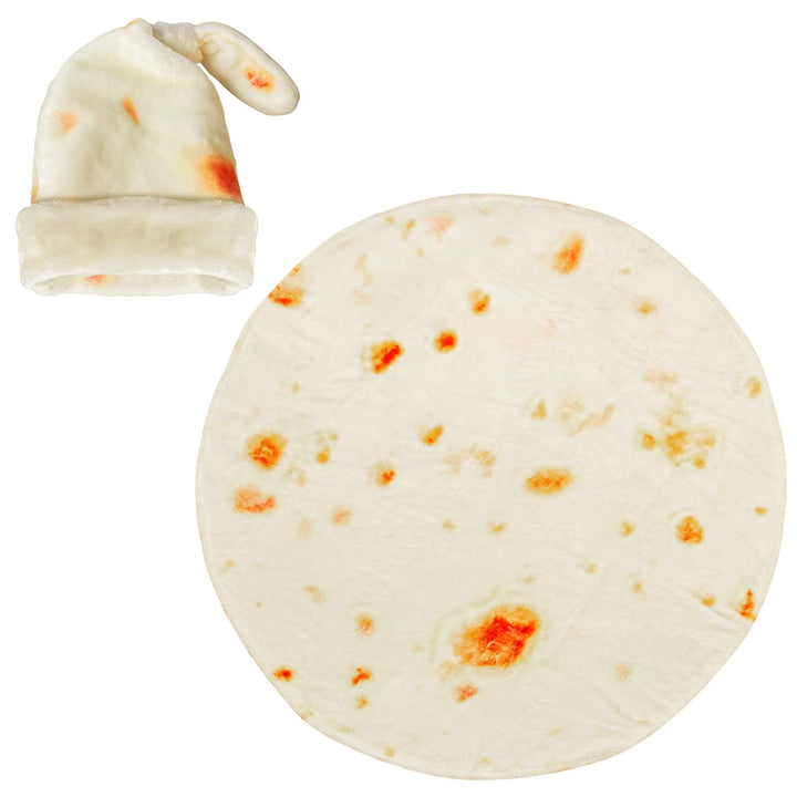 Baby Swaddle Blanket 34 Inch - Soft Flannel Newborn Tortilla Wrap with Hat, Cute Design, Comfortable