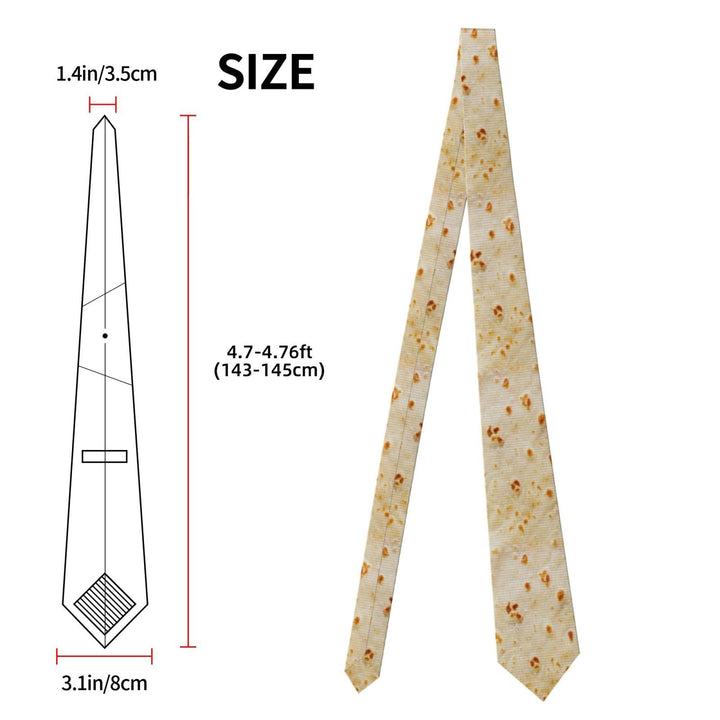 Tortilla Realistic Neck Tie Print Men Necktie For Christmas Weddings Party Valentine&