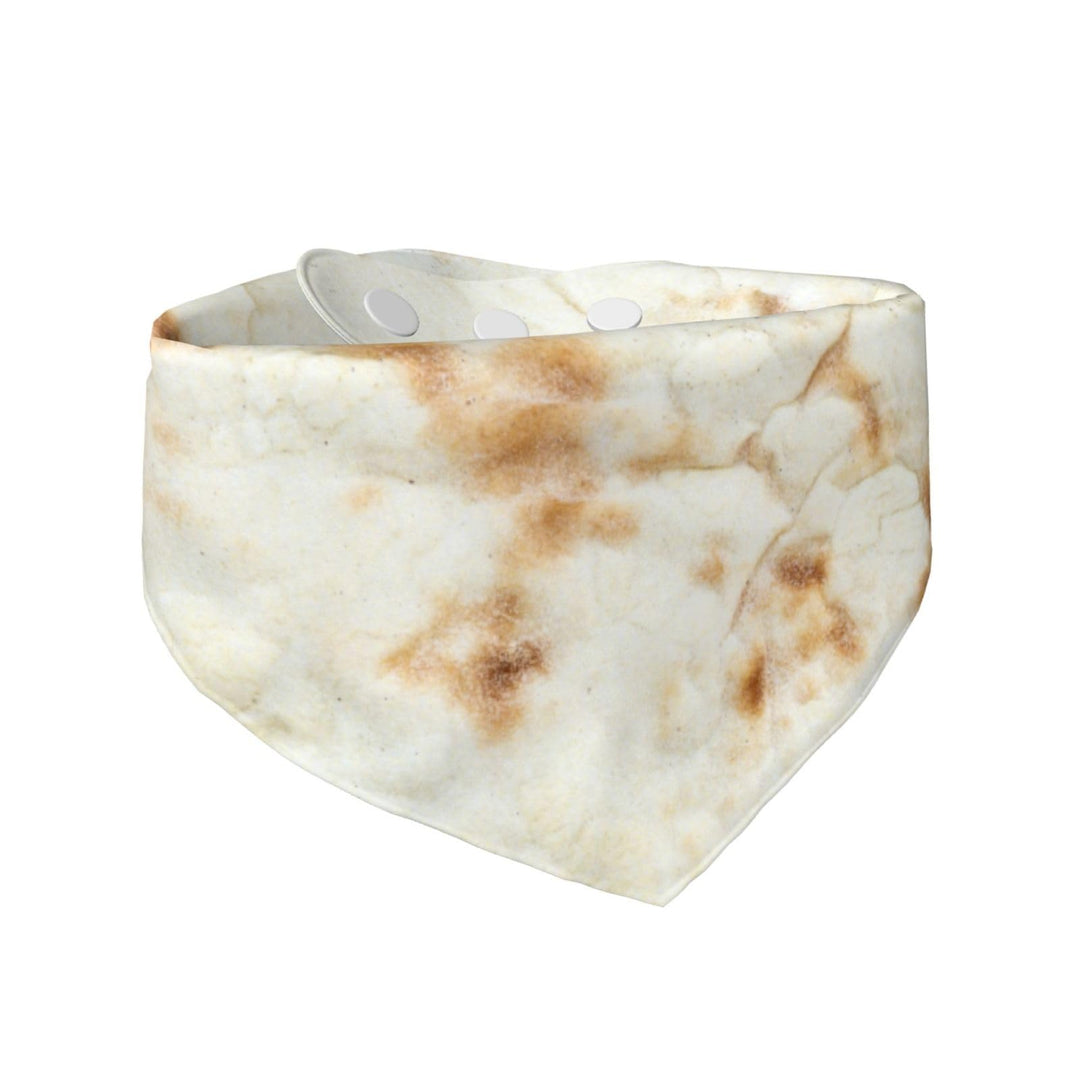 Giant Flour Tortilla Taco Dog Bandanas Adjustable Pet Scarfs Triangle Bibs Scarves for Dogs Cats Medium