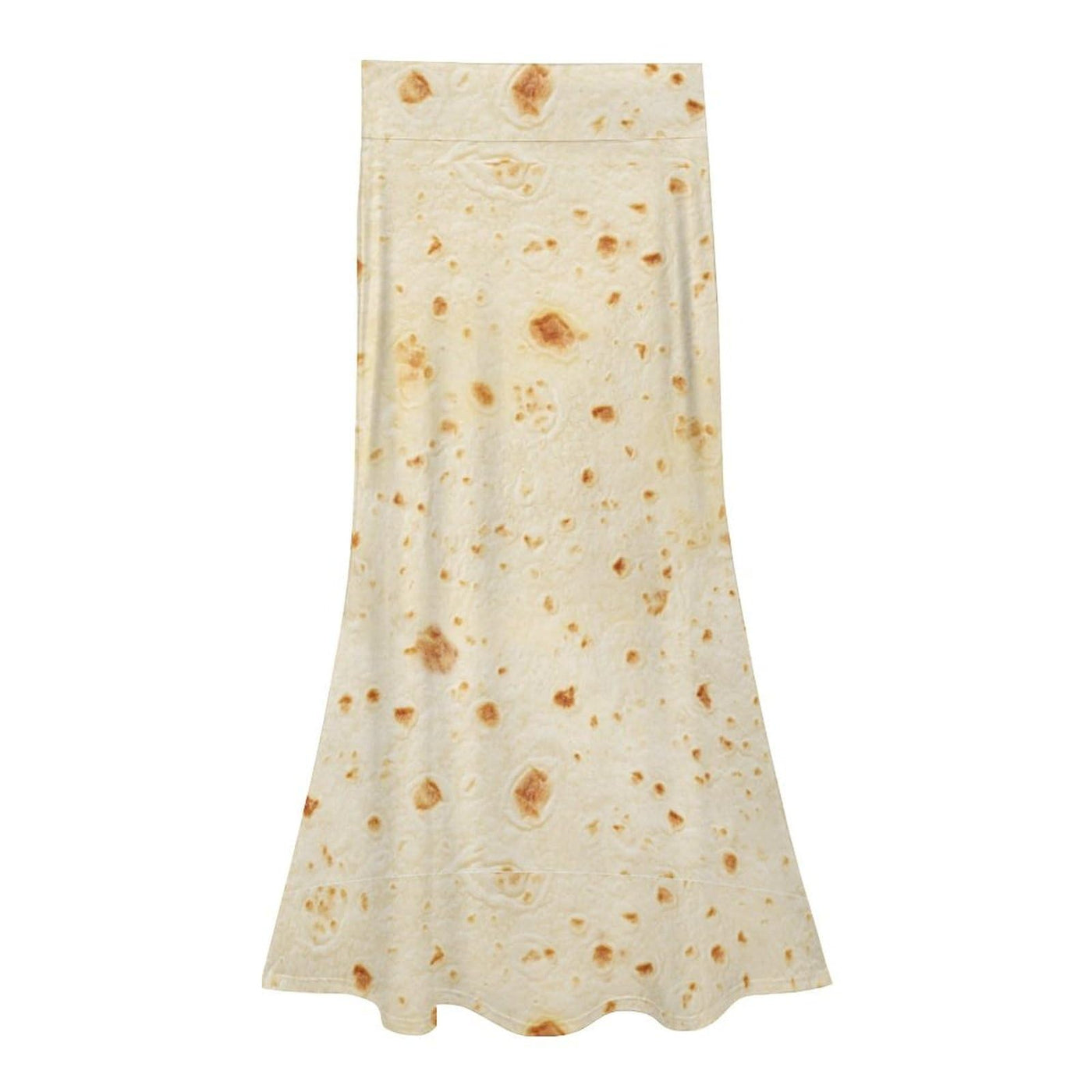 Burrito Tortilla Pattern Women's Fashion Printed High Waist Flared Long Skirt M