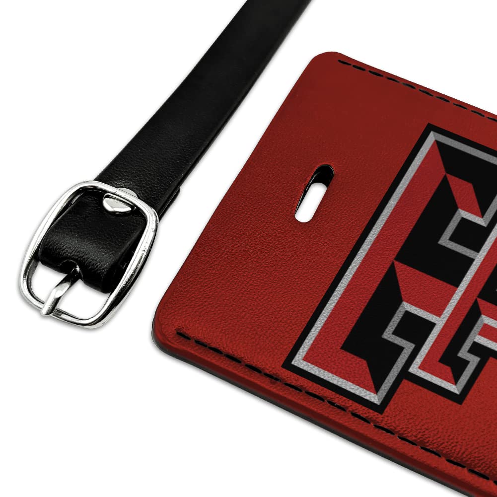 Texas Tech University Raiders Logo Rectangle Leather Luggage Card ID Tag