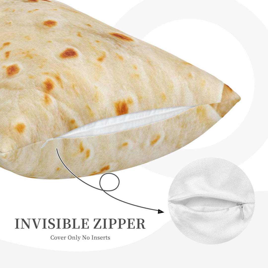 Tortilla Realistic Print Throw Pillow Case Rectangle Decorative Lumbar Pillow Cover for Home Decor Sofa Living Room Couch Bed Car Cushion Cover 12"X 20"