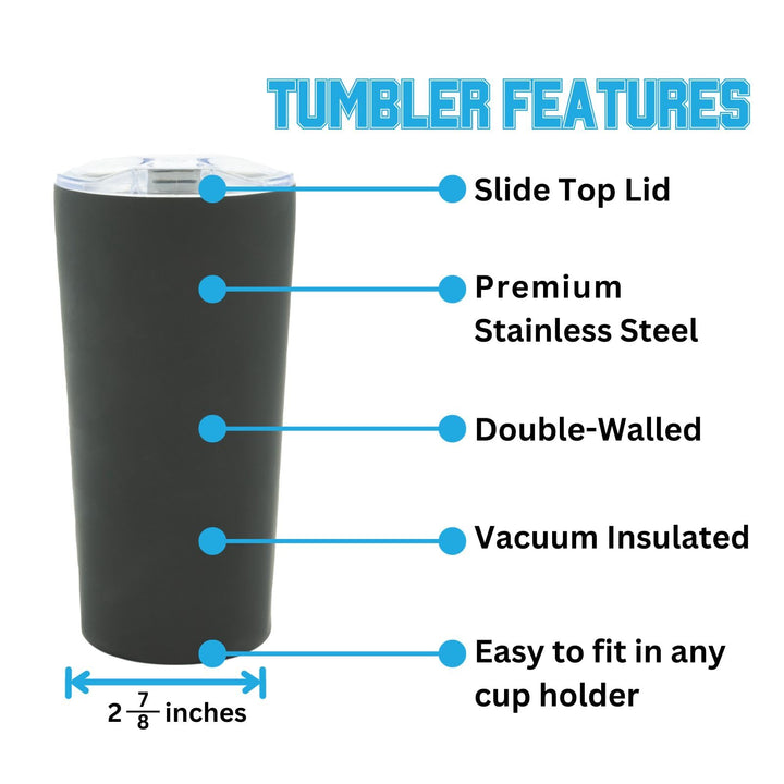 Decorvo Officially Licensed Collegiate Stainless Steel Tumbler - Double Walled Insulated Travel Tumbler with Slide Lid - 18 oz (TX Tech Logo - Black)