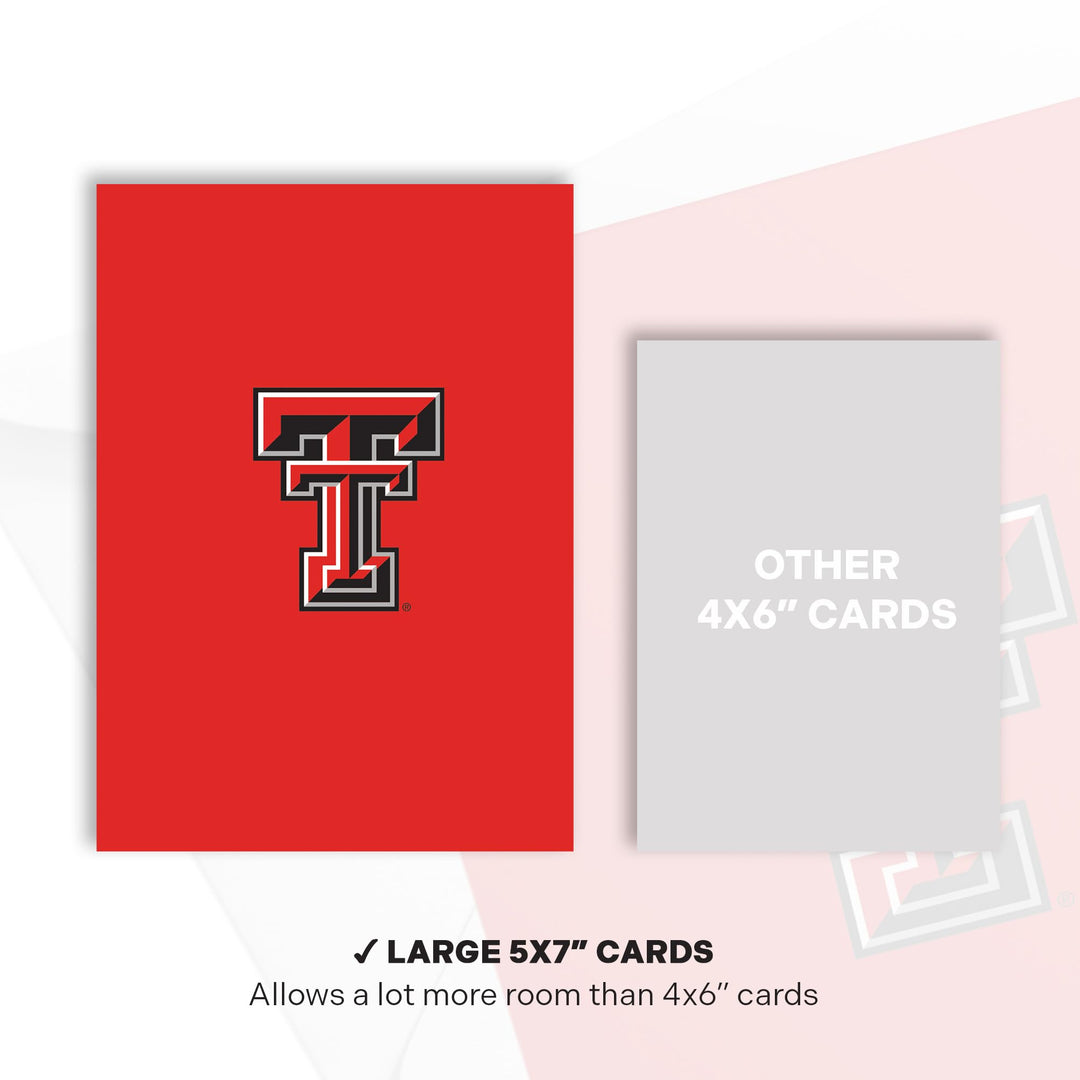 Desert Cactus Texas Tech University 5x7 Inch Greeting Card TTU Red Raiders Single Folded Cardstock with Envelope Party Celebration Officially Licensed (5x7 Card A - Blank)