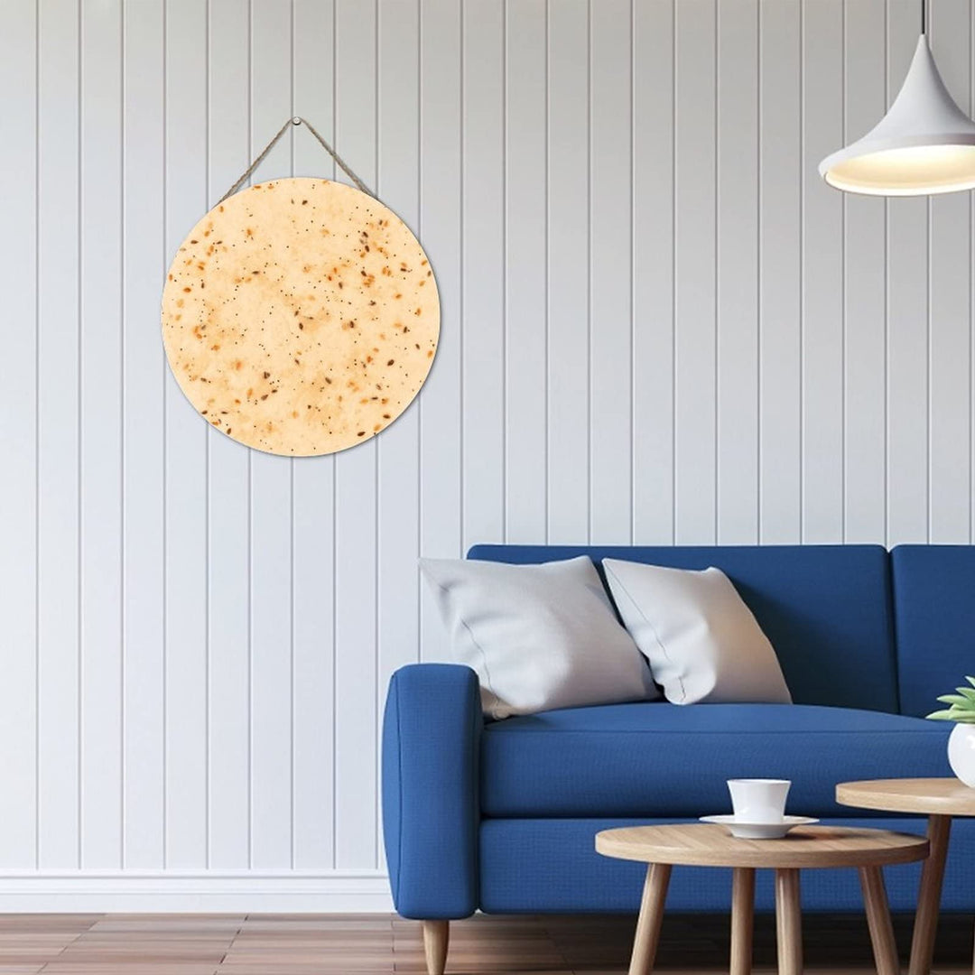 Rustic Wood Signs Tortilla Hanging Wooden Sign 12x12in Round Rustic Farmhouse Home Decor Home Wall Art Decor Wood Plaque Kitchen Decor