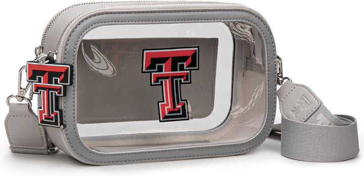 Texas Tech Clear Bag for Stadium Events Clear Purse with Removable Strap, Women Clear Crossbody Bag with Team Logo, Transparent Shoulder Purses for Fans Gifts, Game Day | NC-TTU016GY