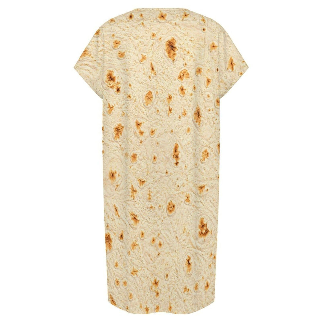 Womens Summer Dresses T Shirt Dress with Pockets Tortilla Print