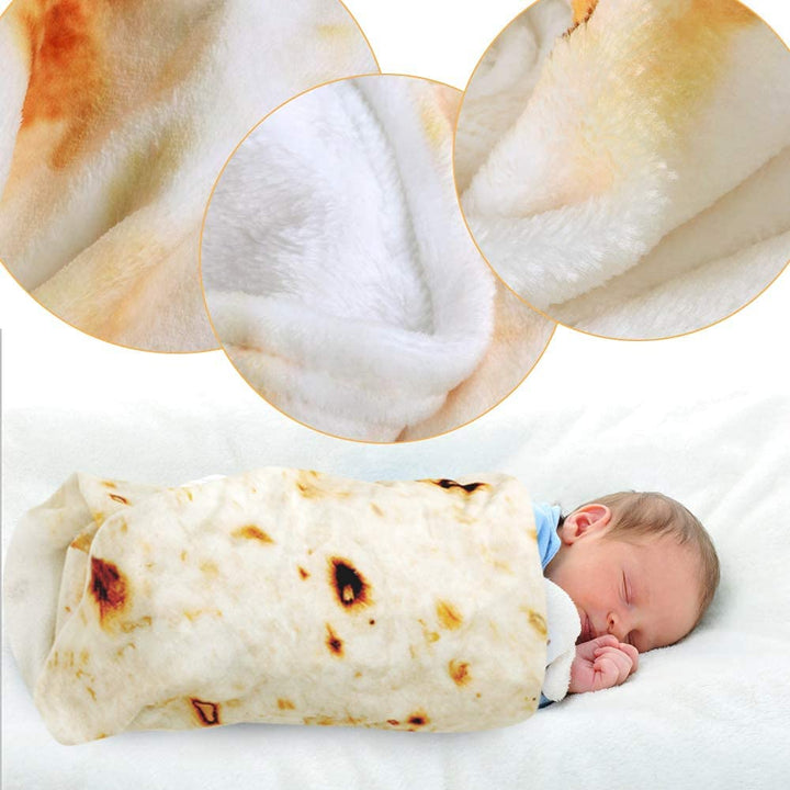 Swaddle Blanket for Baby Wrap Tortilla Flannel Shower with Hat Gift for Baby (36 Inch)