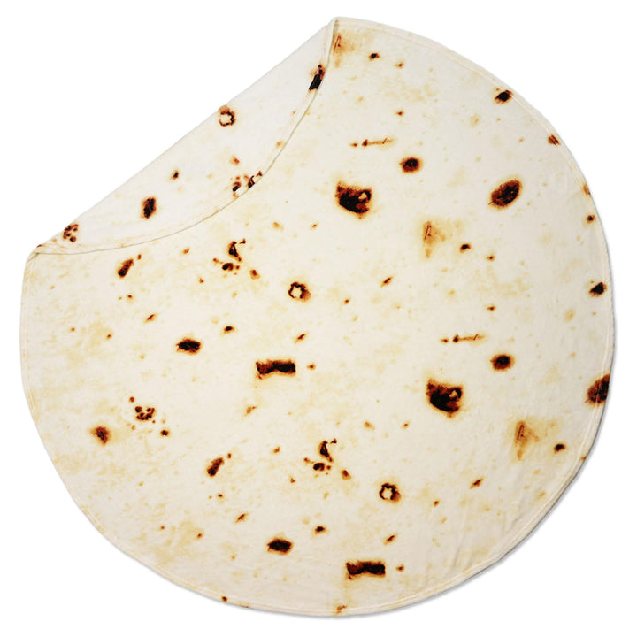 Large Tortilla Wrap Blanket, 300 GSM Double Sided Blanket, Giant Novelty Tortilla Super Soft Flannel Throw Blankets  71 inch