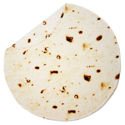 Excervent Large Tortilla Burritos Wrap Blanket, 300 GSM Double Sided Funny Realistic Food Blanket, Giant Novelty Tortilla Super Soft Taco Flannel Throw Blankets as, 71 inch Beige