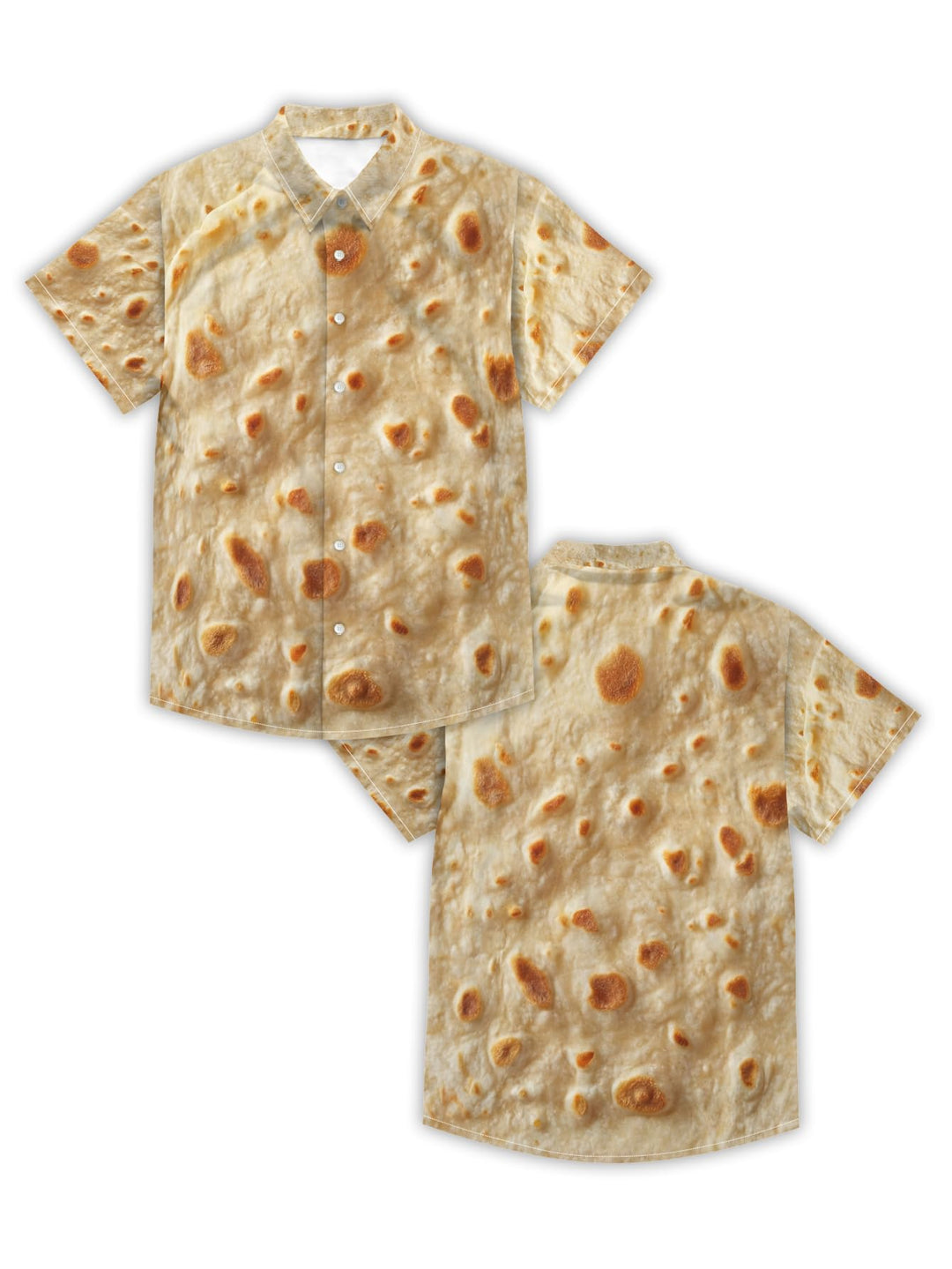 Tortilla Print Hawaiian Shirt  Button Down Shirt