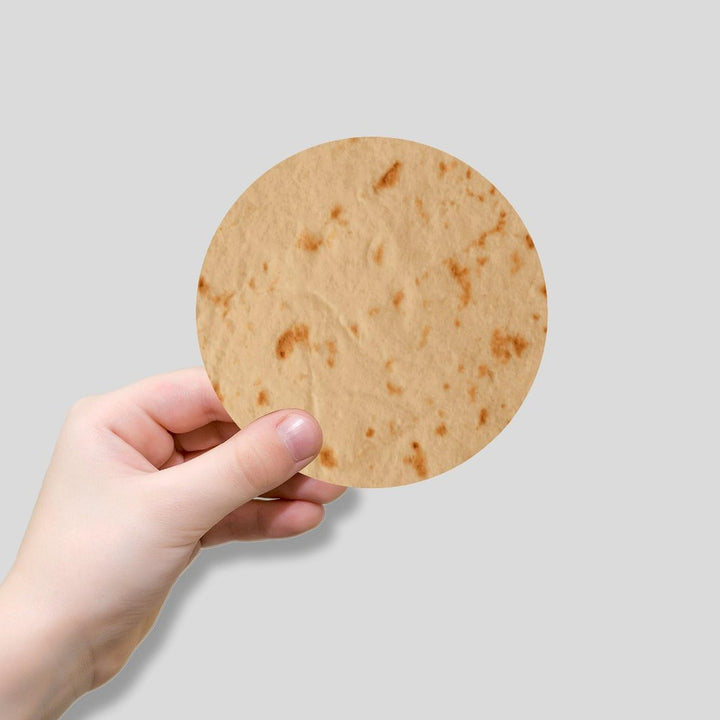 Tortilla Round Stickers Decals Foodie Gift Round Labels Stickers Kitchen Decor Food Tortillas Burrito Vinyl Round Sticker Decal for Baking Card Gift Wrapping 2inch 100PCS