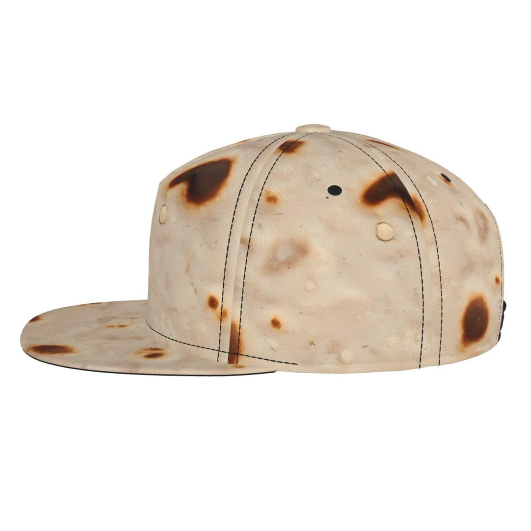 Tortilla Flat Brim Hat Adjustable Bill Classic Snapback Cap for Men Hip Hop Style Black