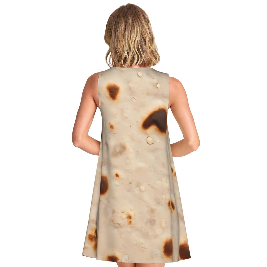Tortilla Pattern Dresses for Women Casual Summer Sundresses Sleeveless Tank Dress