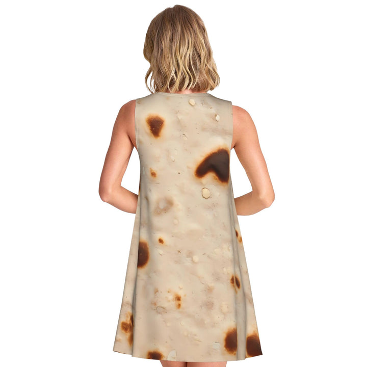 Tortilla Pattern Dresses for Women Casual Summer Sundresses Sleeveless Tank Dress