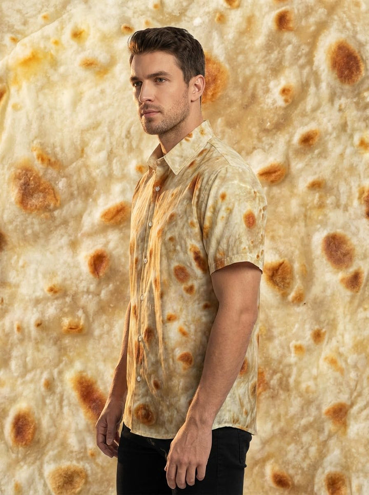Tortilla Print Hawaiian Shirt  Button Down Shirt