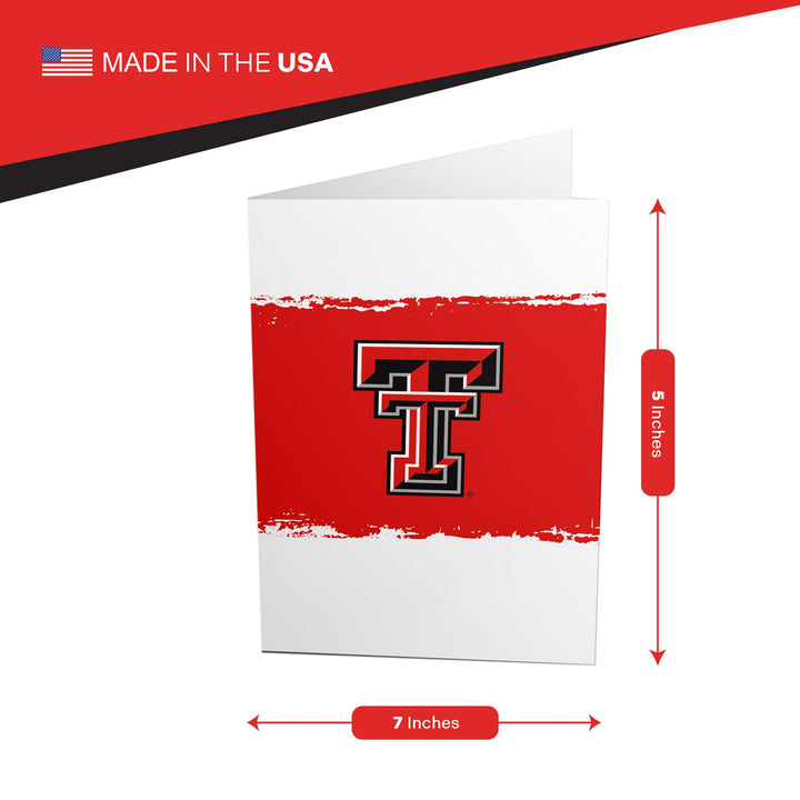 Desert Cactus Texas Tech University 5x7 Inch Greeting Card TTU Red Raiders Single Folded Cardstock with Envelope Party Celebration Officially Licensed (5x7 Card B - Blank)