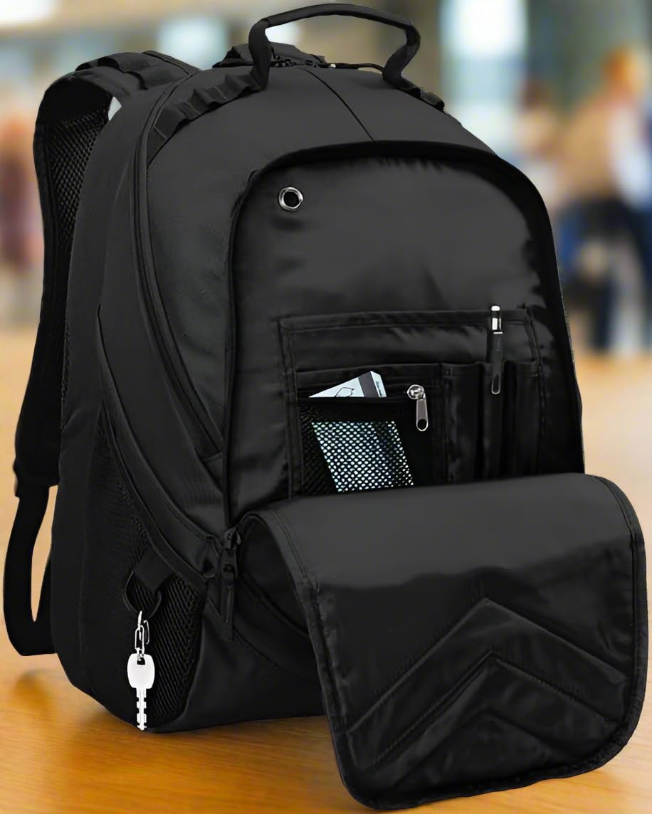 Broad Bay Texas Tech Backpack Official TTU Laptop Computer Bag (Black)