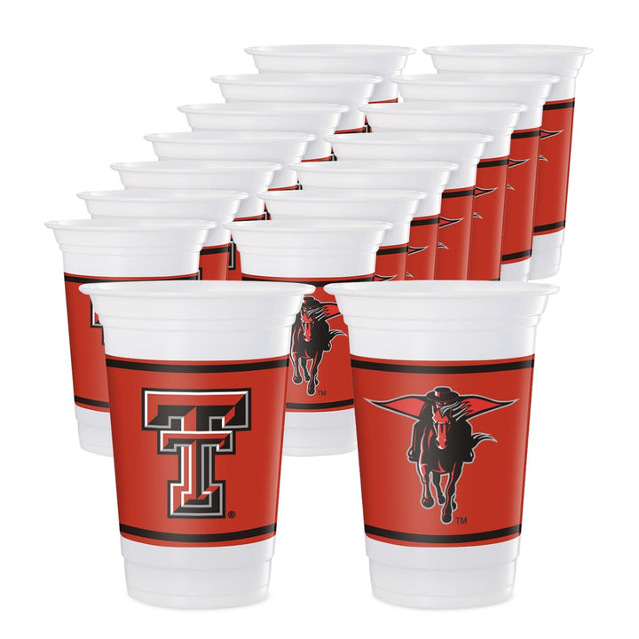 Westrick Texas Tech Red Raiders 16oz Plastic Cups, 16 Pack – Officially Licensed Texas Tech University Disposable Party Cups with Logo – Tailgating, Game Day, Graduation Parties &amp; Fan Celebrations
