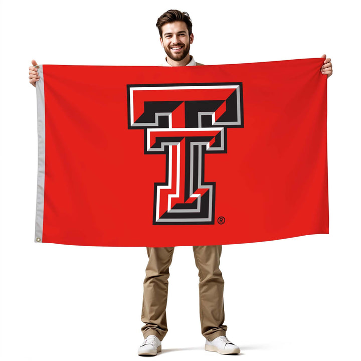 Texas Tech Red Raiders College Sports Printed Flag - NCAA Licensed - Nylon - School Banner (Red, Black, White) (3&