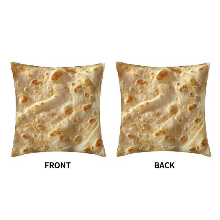 Tortilla Pillows Covers 18x18, Soft Double-Sided Throw Pillow Covers for Sofa, Bed &amp; Living Room Decor