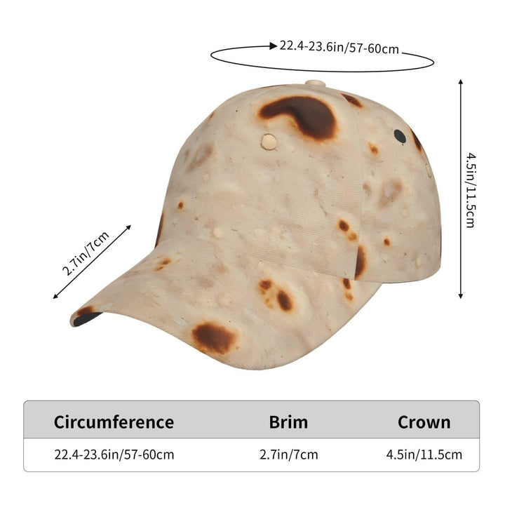 Tortilla Print Adjustable Dad Hat for Men Women, Curved Brim Casual Cap