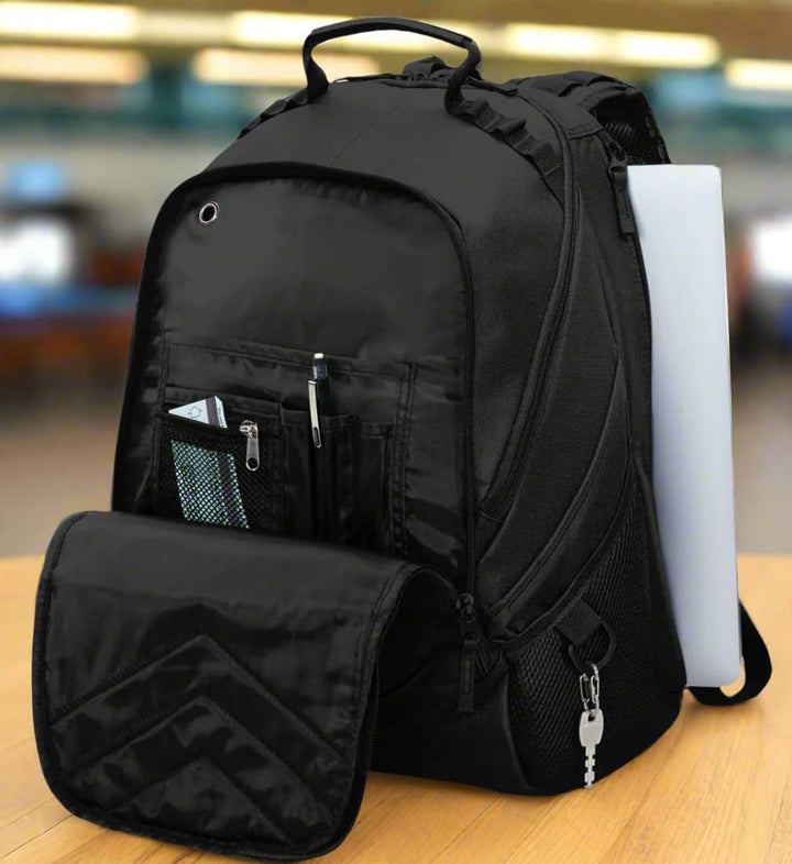 Broad Bay Texas Tech Backpack Official TTU Laptop Computer Bag (Black)