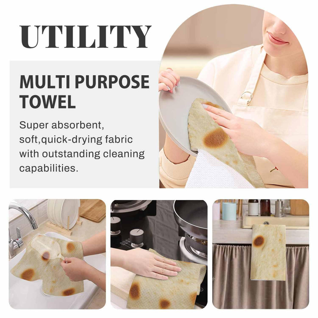 Tech Tortilla Kitchen Towels Fried Pancake Pita Soft and Super Absorbent Dish Towels 2 Pack 16 X 24 Inches