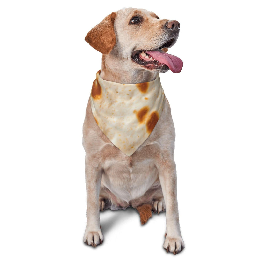 Yezrkuri Tortilla Print Dog Bandana 1 Pack Premium Adjustable Triangle Scarf Washable Dog Bandana Birthday Pet Accessories for Neutral Large Dogs