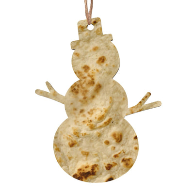 Burritos, Giant Tortilla DIY Christmas Ornaments Craft Kit for Kids,Wooden Ornaments with Pre-Printed Designs,Perfect for Holiday Art Projects Snowman Shape 6 Pcs