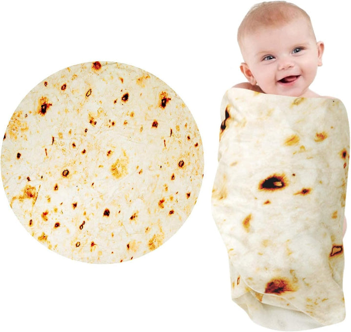 Baby Blanket, Tortilla Swaddle Blanket, for Newborn Toddler, 285 GSM Soft Flannel Wearable Wrap Gifts for Baby Shower First Christmas Boy Girl