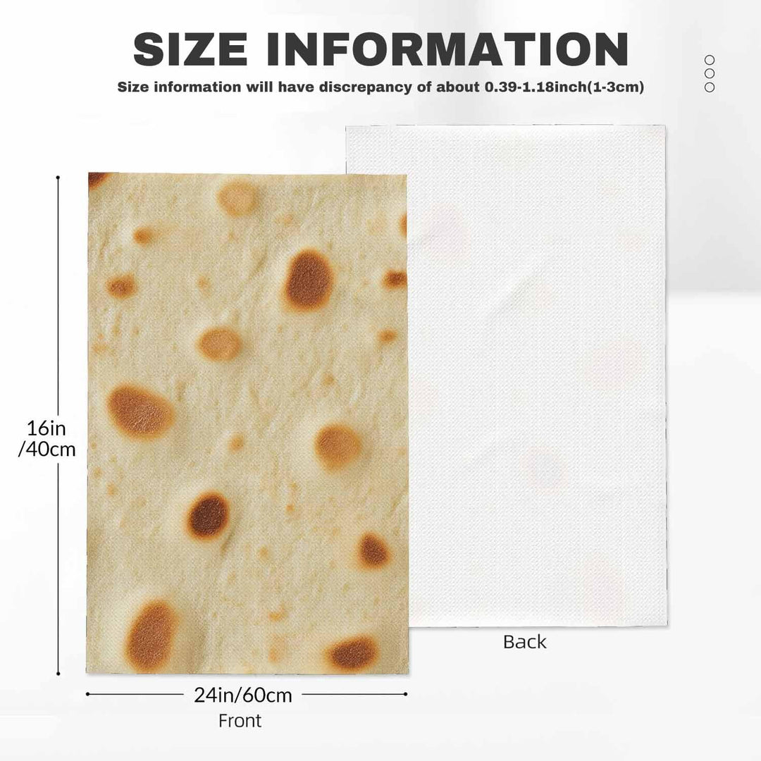 Tech Tortilla Kitchen Towels Fried Pancake Pita Soft and Super Absorbent Dish Towels 2 Pack 16 X 24 Inches