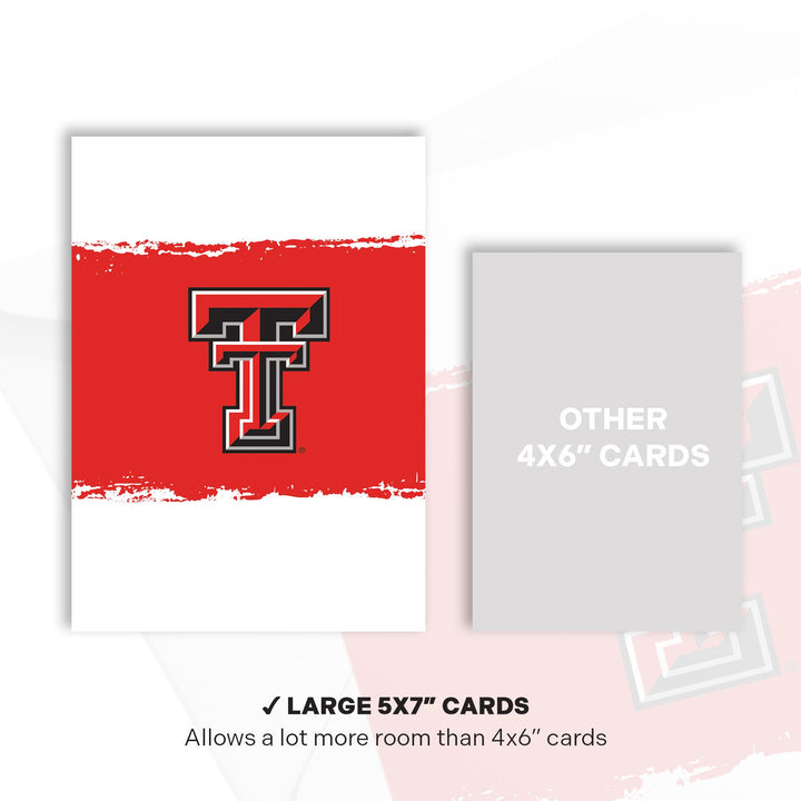 Desert Cactus Texas Tech University 5x7 Inch Greeting Card TTU Red Raiders Single Folded Cardstock with Envelope Party Celebration Officially Licensed (5x7 Card B - Blank)