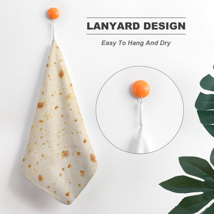 Tortilla Pattern Bathroom Microfiber Hand Towel Quick Dry Small Towel Set Bathroom and Kitchen