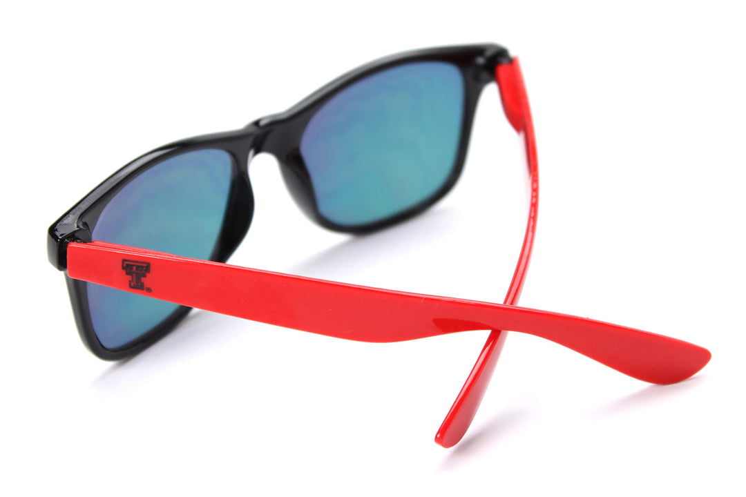 Society43 NCAA Texas Tech Red Raiders TEXTECH-3 Black Front Temple, Red Lenses Sunglasses, One Size, Black