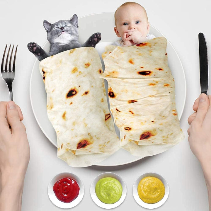 Baby Blanket, Tortilla Swaddle Blanket, for Newborn Toddler, 285 GSM Soft Flannel Wearable Wrap Gifts for Baby Shower First Christmas Boy Girl