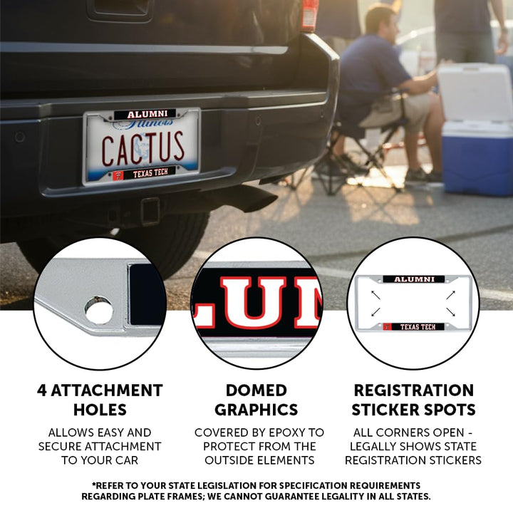 Texas Tech University License Plate Frame TTU Red Raiders Metal Car Tag Holder