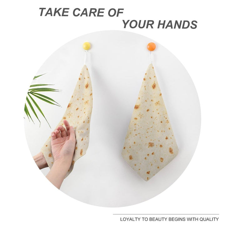 Tortilla Pattern Bathroom Microfiber Hand Towel Quick Dry Small Towel Set Bathroom and Kitchen