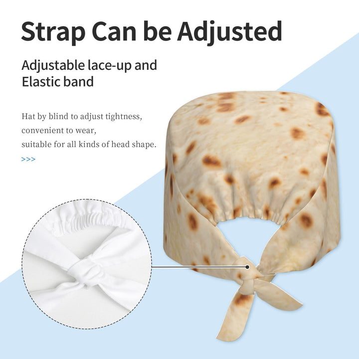 Pioyoku Tortilla 1 Pattern Breathable Work Cap, Adjustable Women&