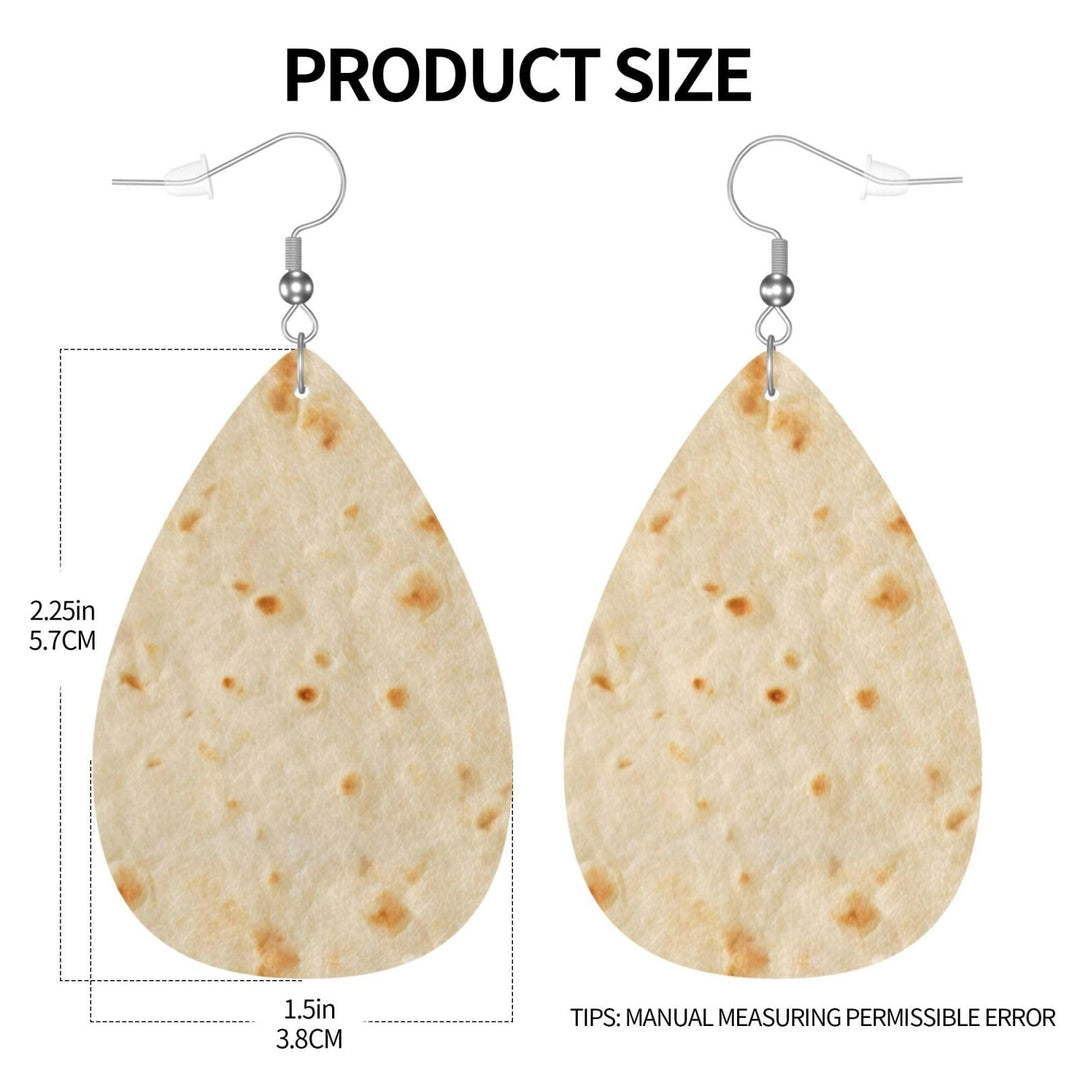 Tortilla Earrings Teardrop Earrings Lightweight Dangle for Women Gifts Dainty Jewelry