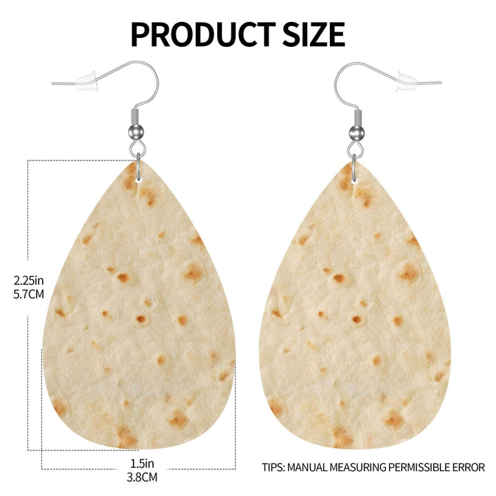 Tortilla Earrings Teardrop Earrings Lightweight Dangle for Women Gifts Dainty Jewelry
