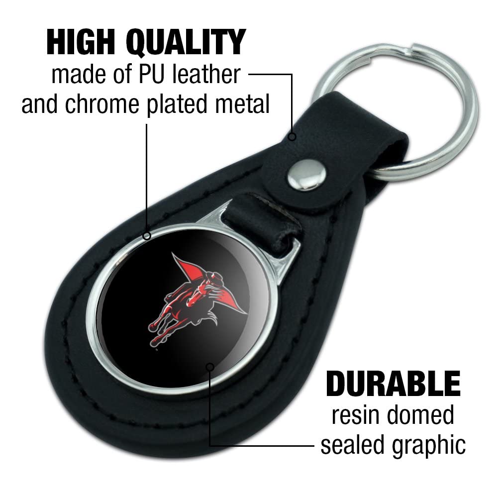 GRAPHICS &amp; MORE Black Leather Texas Tech University Secondary Keychain