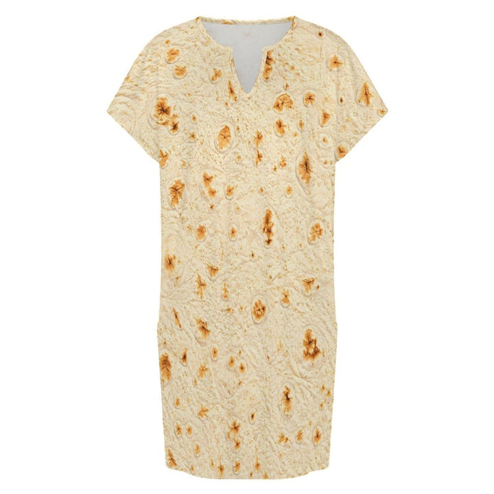 Womens Summer Dresses T Shirt Dress with Pockets Tortilla Print