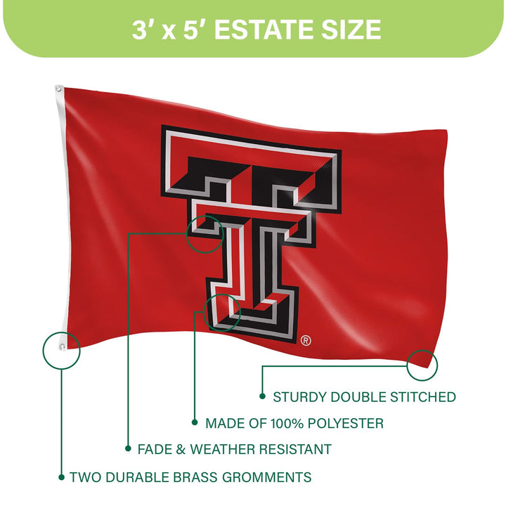 Texas Tech University Flag with Grommets, 3&