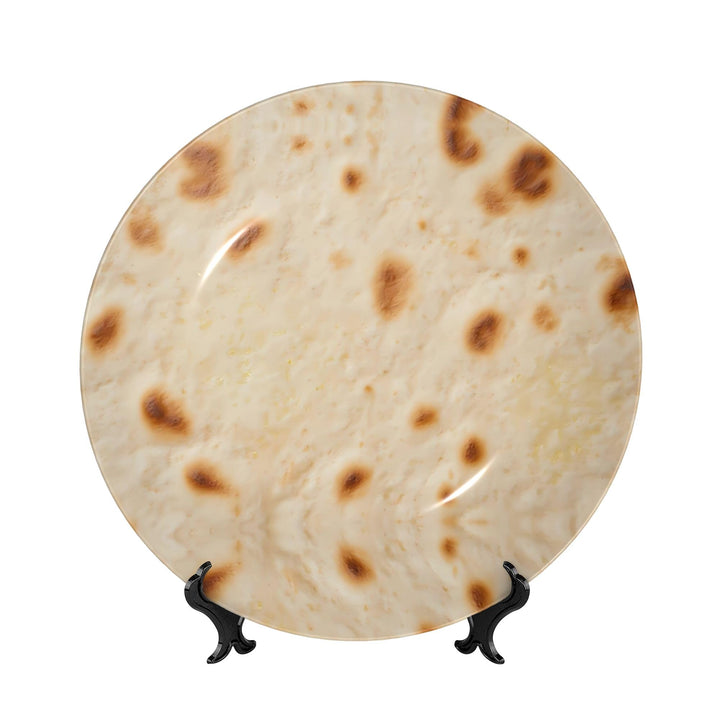 Tortilla Pattern Decorative Plates Ceramic Ornament Style Decorative Dish with Stand Art Porcelain Plate (6in)