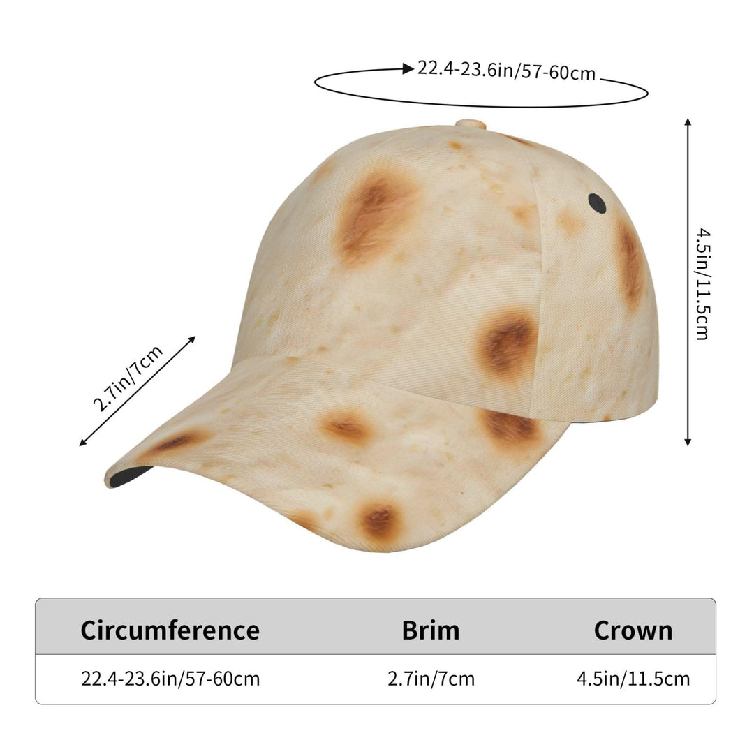Tortilla Adjustable Dad Hat for Men Women, Curved Brim Casual Cap and Casual Wear
