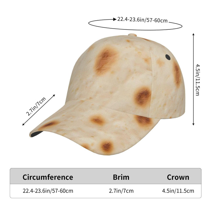 Tortilla Adjustable Dad Hat for Men Women, Curved Brim Casual Cap and Casual Wear